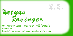 matyas rosinger business card